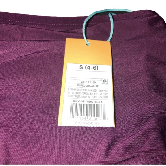 Kona Sol Women's Burgundy Wine High Waist Tummy Control Bottoms AGD03 Sz S NWT - Picture 7 of 14